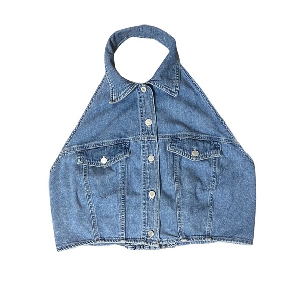 GAP Tops - Vintage Y2K Gap Denim Button Down Halter Top